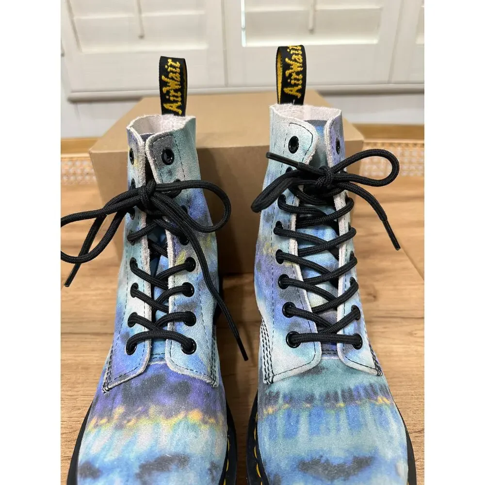 Dr. Marten's Docs Women's 1460 Pascal Tie Dye Leather Lace Up Boots Size 7 NWOB